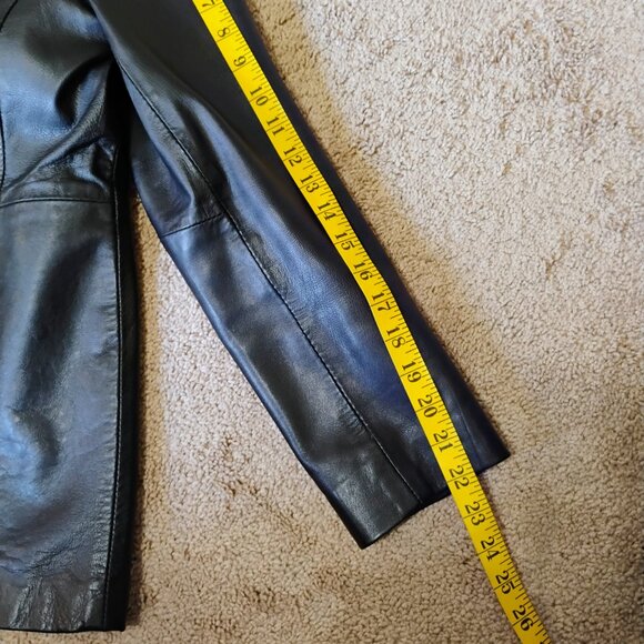 Woman's Style & and Co Genuine Leather Jacket Petite Casual Formal - Picture 10 of 12